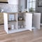 Tuhome Juniper Kitchen Island, Four Open Shelves, Two Cabinets, Light Oak/White IDB7164 - alternate 1
